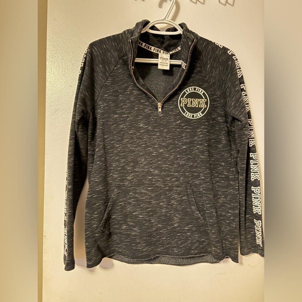 Victoria's Secret PINK Gray Quarter-Zip Pullover